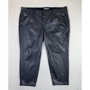 Torrid Pants Womens 26R Black Faux Leather Skinny Jegging Plus Stretch Casual